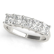 Fancy Princess Half Eternity Ring in Gold & Platinum