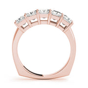 Fancy Princess Half Eternity Ring in Gold & Platinum