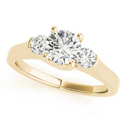 Dazzling Three-Stone Round Diamond Engagement Ring in 10K/14K gold and platinum with certified lab-grown or natural diamonds