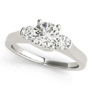 Dazzling Three-Stone Round Diamond Engagement Ring in 10K/14K gold and platinum with certified lab-grown or natural diamonds