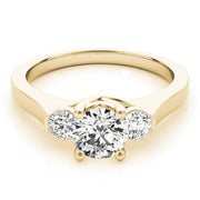 Dazzling Three-Stone Round Diamond Engagement Ring in 10K/14K gold and platinum with certified lab-grown or natural diamonds