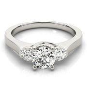 Dazzling Three-Stone Round Diamond Engagement Ring in 10K/14K gold and platinum with certified lab-grown or natural diamonds