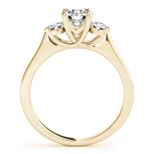 Dazzling Three-Stone Round Diamond Engagement Ring in 10K/14K gold and platinum with certified lab-grown or natural diamonds