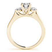 Dazzling Three-Stone Round Diamond Engagement Ring in 10K/14K gold and platinum with certified lab-grown or natural diamonds