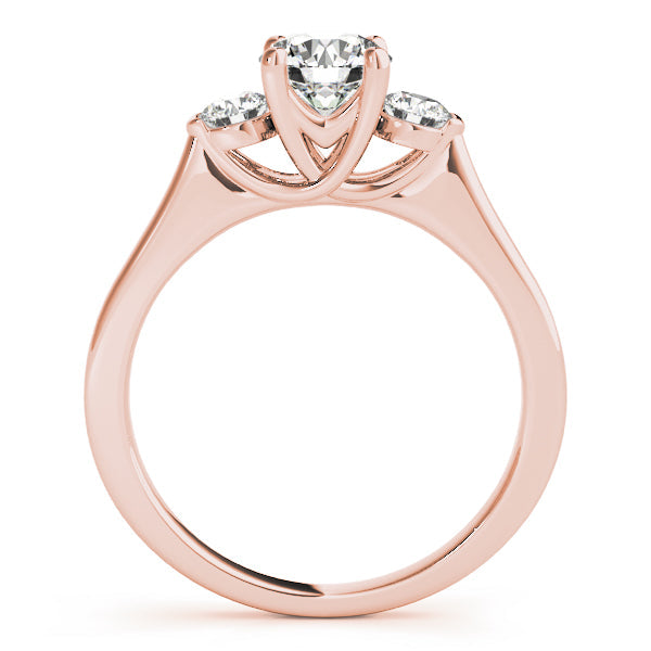 Dazzling Three-Stone Round Diamond Engagement Ring in 10K/14K gold and platinum with certified lab-grown or natural diamonds