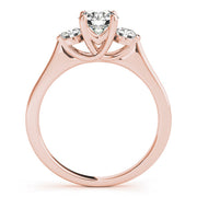 Dazzling Three-Stone Round Diamond Engagement Ring in 10K/14K gold and platinum with certified lab-grown or natural diamonds