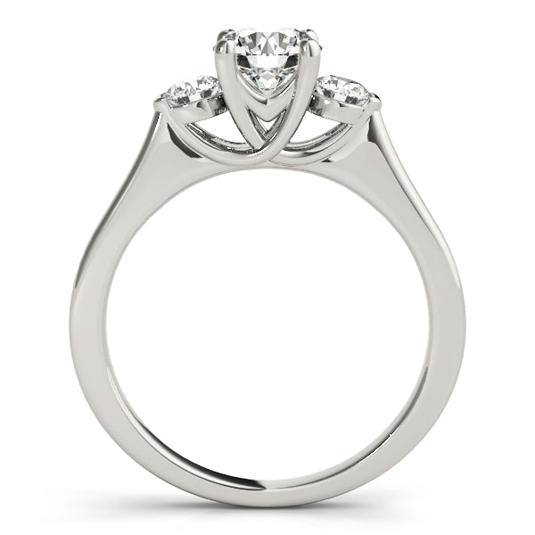 Dazzling Three-Stone Round Diamond Engagement Ring in 10K/14K gold and platinum with certified lab-grown or natural diamonds