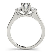 Dazzling Three-Stone Round Diamond Engagement Ring in 10K/14K gold and platinum with certified lab-grown or natural diamonds