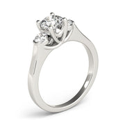 Dazzling Three-Stone Round Diamond Engagement Ring in 10K/14K gold and platinum with certified lab-grown or natural diamonds