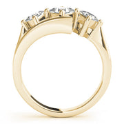 Princess Diamond Trilogy Ring with Open Gallery in 10K/14K gold and platinum with certified lab-grown or natural diamonds