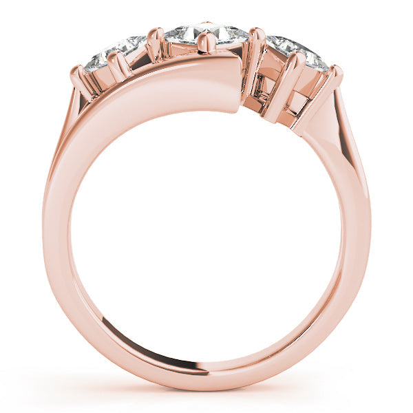 Princess Diamond Trilogy Ring with Open Gallery in 10K/14K gold and platinum with certified lab-grown or natural diamonds