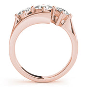 Princess Diamond Trilogy Ring with Open Gallery in 10K/14K gold and platinum with certified lab-grown or natural diamonds