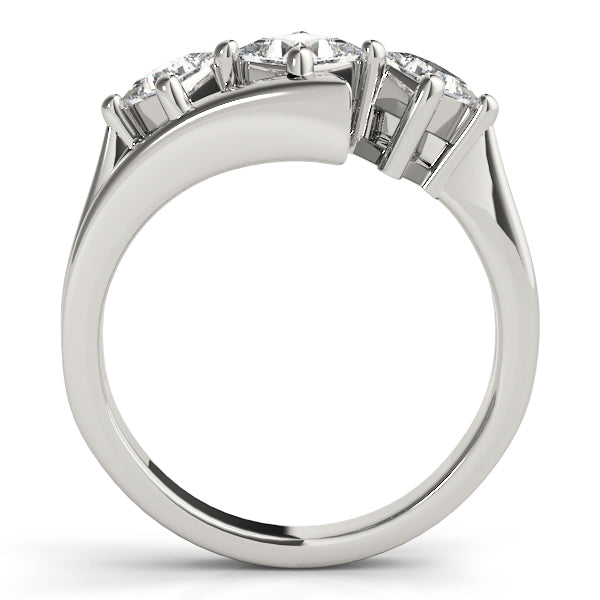Princess Diamond Trilogy Ring with Open Gallery in 10K/14K gold and platinum with certified lab-grown or natural diamonds