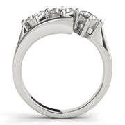 Princess Diamond Trilogy Ring with Open Gallery in 10K/14K gold and platinum with certified lab-grown or natural diamonds