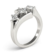Princess Diamond Trilogy Ring with Open Gallery in 10K/14K gold and platinum with certified lab-grown or natural diamonds