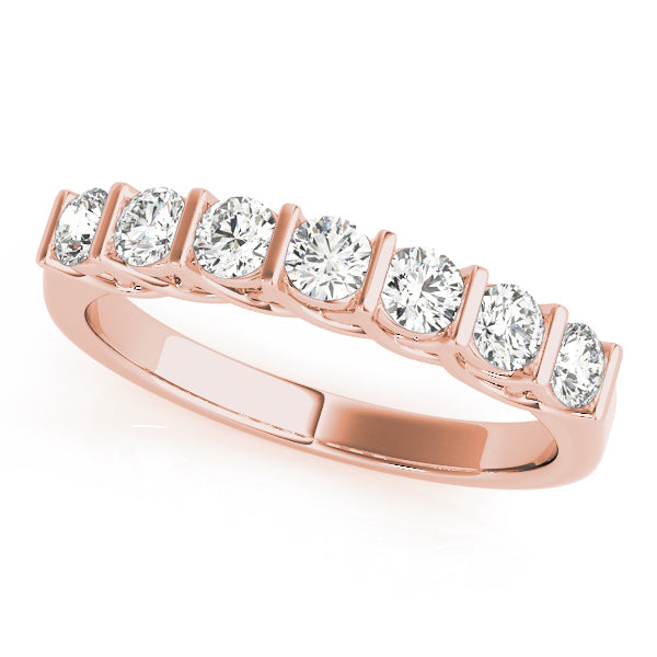 Bar Set Half Eternity Ring in Gold & Platinum