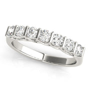 Bar Set Half Eternity Ring in Gold & Platinum