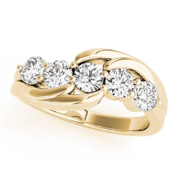 Prong Set Half Eternity Ring in 10K/14K gold and platinum with certified lab-grown or natural diamonds