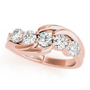 Prong Set Half Eternity Ring in Gold & Platinum