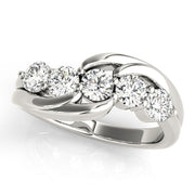 Prong Set Half Eternity Ring in Gold & Platinum