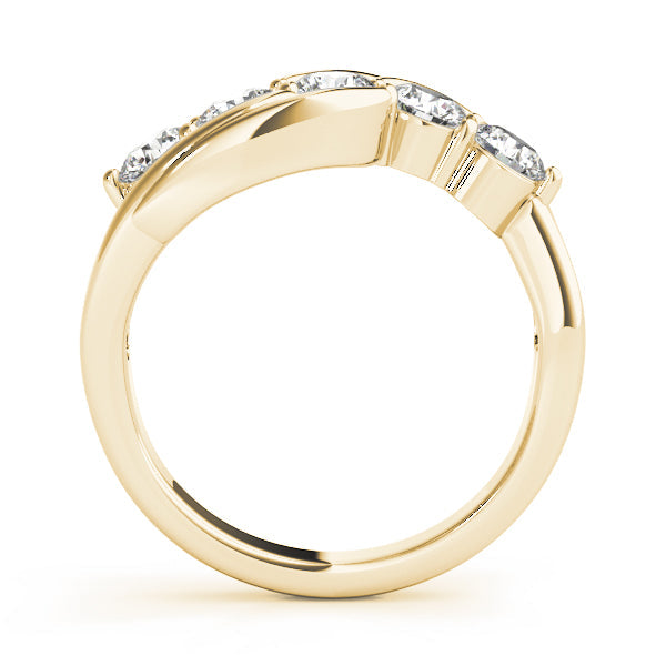 Prong Set Half Eternity Ring in Gold & Platinum