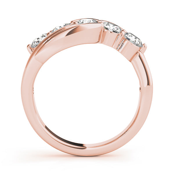 Prong Set Half Eternity Ring in Gold & Platinum