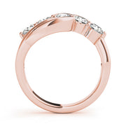 Prong Set Half Eternity Ring in Gold & Platinum