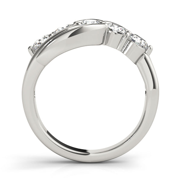 Prong Set Half Eternity Ring in Gold & Platinum