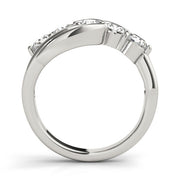 Prong Set Half Eternity Ring in Gold & Platinum