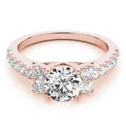 Artisan Cluster Sides Round Diamond Engagement Ring in 10K/14K gold and platinum with certified lab-grown or natural diamonds