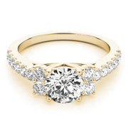 Artisan Cluster Sides Round Diamond Engagement Ring in 10K/14K gold and platinum with certified lab-grown or natural diamonds