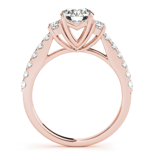 Artisan Cluster Sides Round Diamond Engagement Ring in 10K/14K gold and platinum with certified lab-grown or natural diamonds