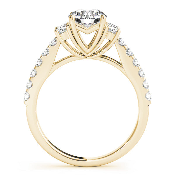 Artisan Cluster Sides Round Diamond Engagement Ring in 10K/14K gold and platinum with certified lab-grown or natural diamonds