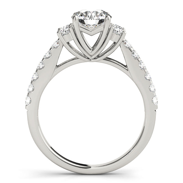Artisan Cluster Sides Round Diamond Engagement Ring in 10K/14K gold and platinum with certified lab-grown or natural diamonds