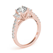 Artisan Cluster Sides Round Diamond Engagement Ring in 10K/14K gold and platinum with certified lab-grown or natural diamonds