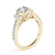 Artisan Cluster Sides Round Diamond Engagement Ring in 10K/14K gold and platinum with certified lab-grown or natural diamonds
