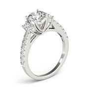 Artisan Cluster Sides Round Diamond Engagement Ring in 10K/14K gold and platinum with certified lab-grown or natural diamonds