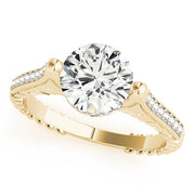 Antique Round Diamond Engagement Ring in 10K/14K gold and platinum with certified lab-grown or natural diamonds
