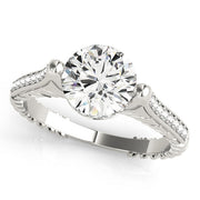 Antique Round Diamond Engagement Ring in 10K/14K gold and platinum with certified lab-grown or natural diamonds