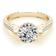 Antique Round Diamond Engagement Ring in 10K/14K gold and platinum with certified lab-grown or natural diamonds