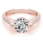 Antique Round Diamond Engagement Ring in 10K/14K gold and platinum with certified lab-grown or natural diamonds