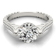 Antique Round Diamond Engagement Ring in 10K/14K gold and platinum with certified lab-grown or natural diamonds