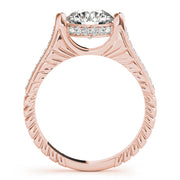 Antique Round Diamond Engagement Ring in 10K/14K gold and platinum with certified lab-grown or natural diamonds