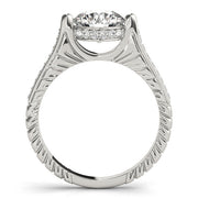 Antique Round Diamond Engagement Ring in 10K/14K gold and platinum with certified lab-grown or natural diamonds