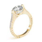 Antique Round Diamond Engagement Ring in 10K/14K gold and platinum with certified lab-grown or natural diamonds