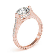 Antique Round Diamond Engagement Ring in 10K/14K gold and platinum with certified lab-grown or natural diamonds