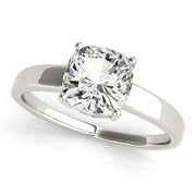Regal Solitaire Cushion Diamond Engagement Ring in 10K/14K gold and platinum with certified lab-grown or natural diamonds