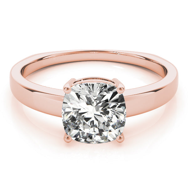Regal Solitaire Cushion Diamond Engagement Ring in 10K/14K gold and platinum with certified lab-grown or natural diamonds