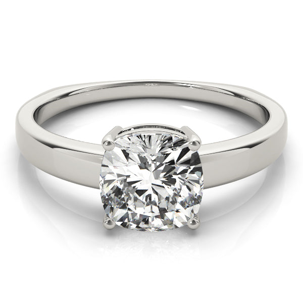 Regal Solitaire Cushion Diamond Engagement Ring in 10K/14K gold and platinum with certified lab-grown or natural diamonds