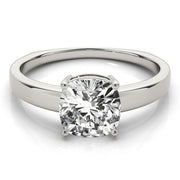 Regal Solitaire Cushion Diamond Engagement Ring in 10K/14K gold and platinum with certified lab-grown or natural diamonds